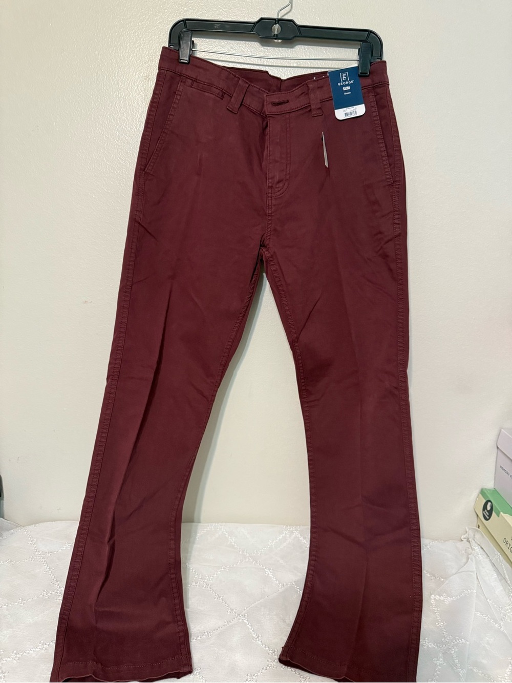 George Men's Maroon Chino Pants